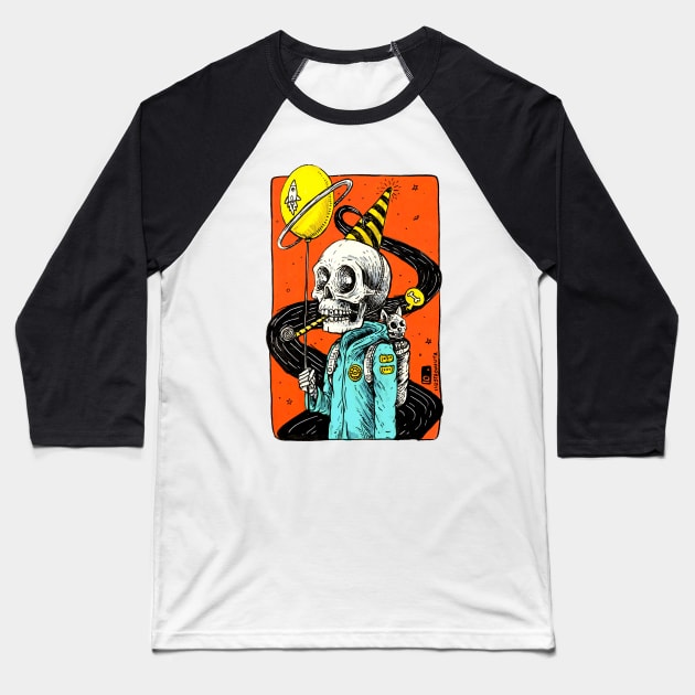 Happy skull Baseball T-Shirt by Ilustronauta